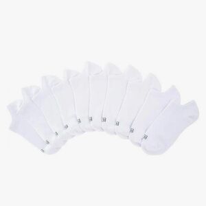 K. Bell Ladies - No Show Sock - 10 Pair Pack (Sock size 5.5-10, White Black